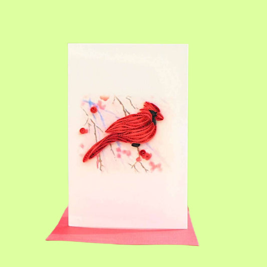 Greeting Card - Quill Cardinal (Mini)