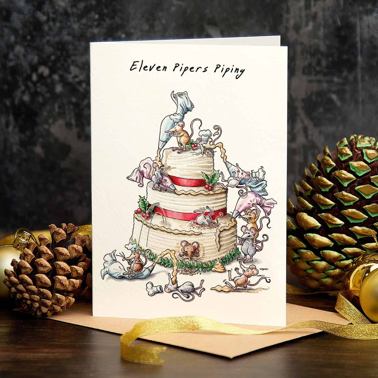 Greeting Card - Eleven Pipers Piping