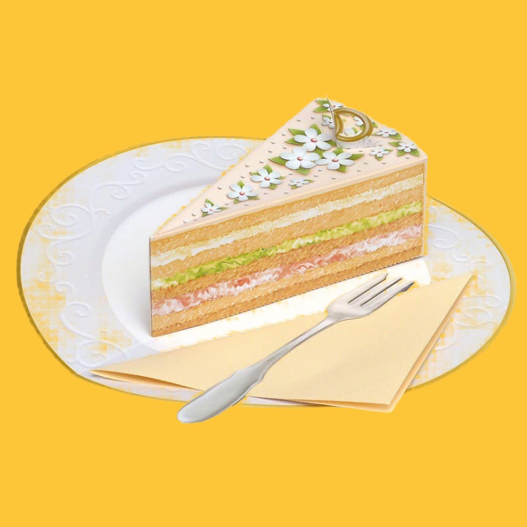 Greeting Card - Pop Up Wedding Cake Slice