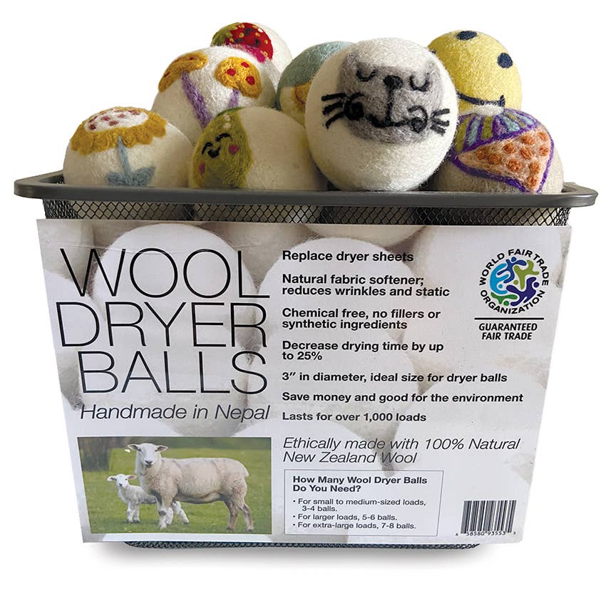 Eco Wool Dryer Balls Fair-Trade: Corgi Pink ears