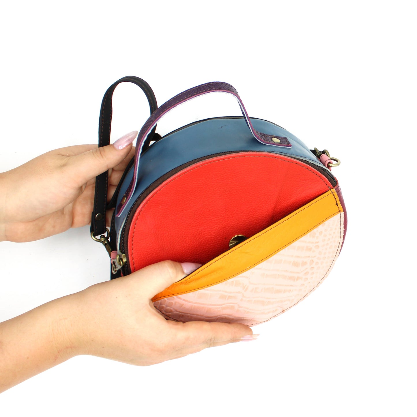 Bag - Hera Plain Crossbody Rnd bk/bl/coral/yw