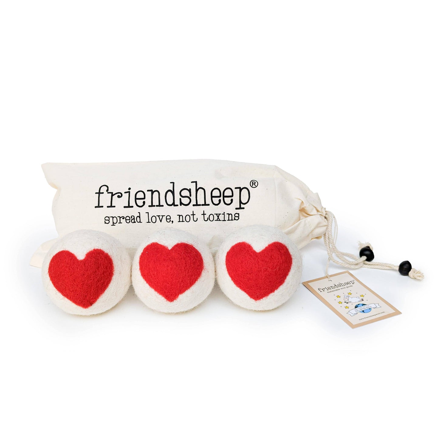 Dryer Ball - F 100% NZ wool red heart