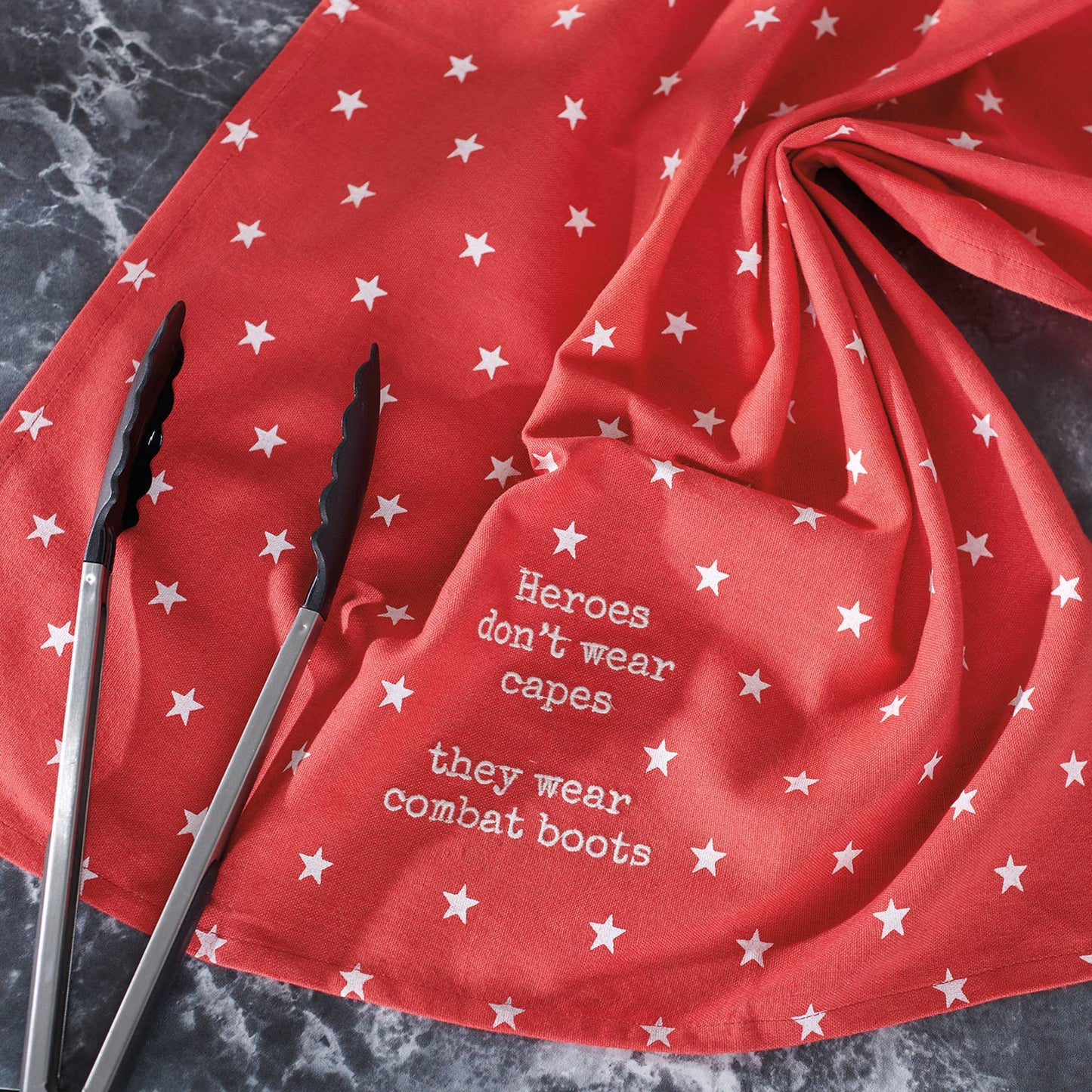 Kitchen Towel - Heroes Djon't Wear Capes They Wear Combat Boots
