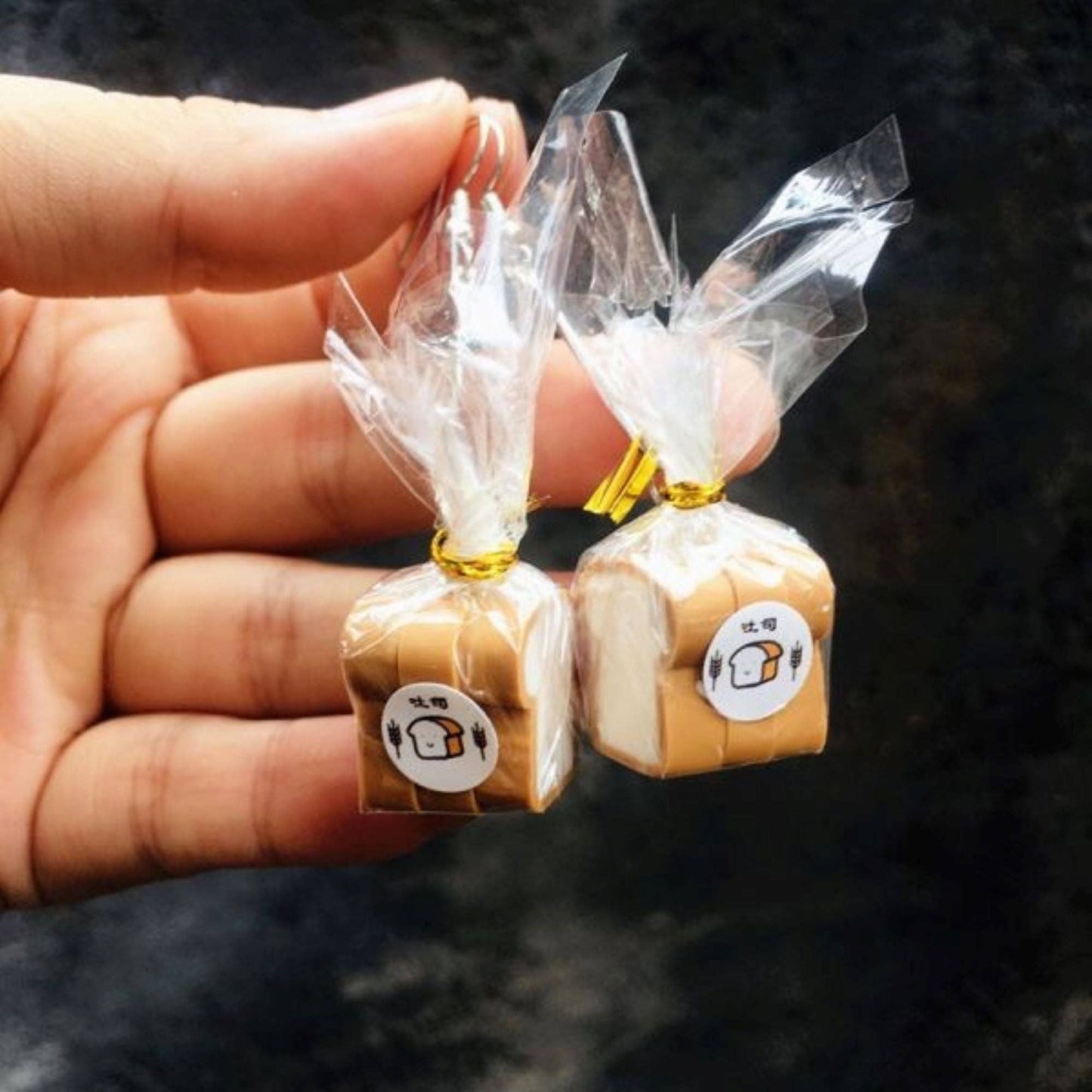 Earrings - Bread slices