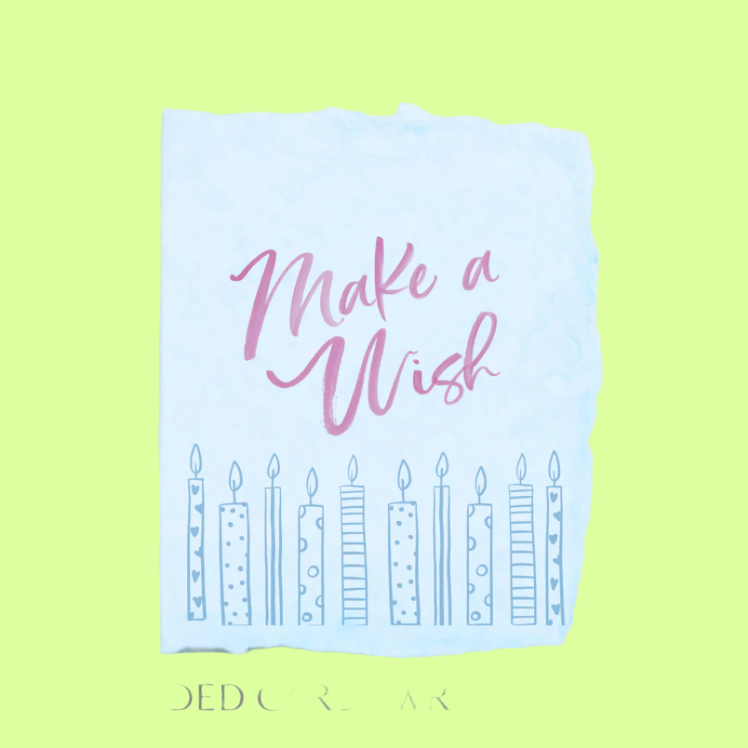 Greeting Card - Single leaf - Make a Wish