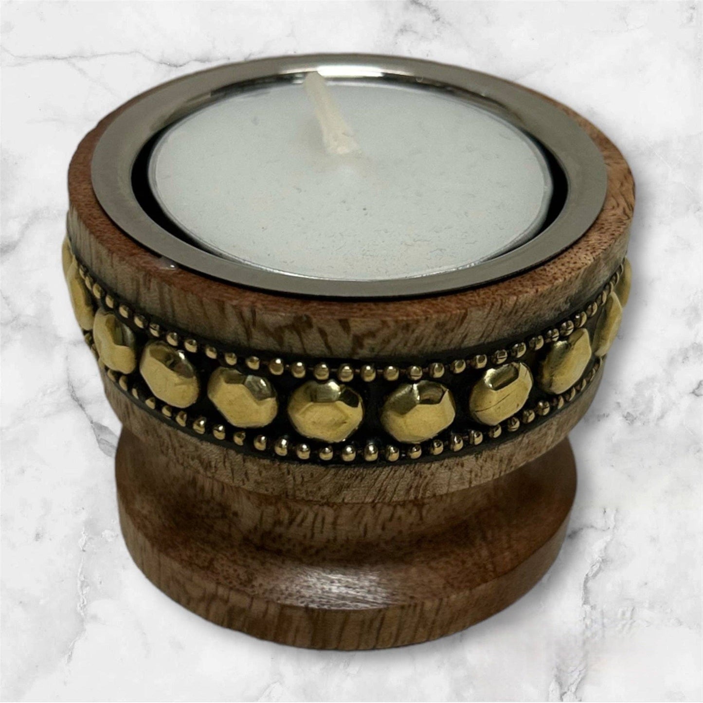 Tealight Cups - Pair Wood Steel