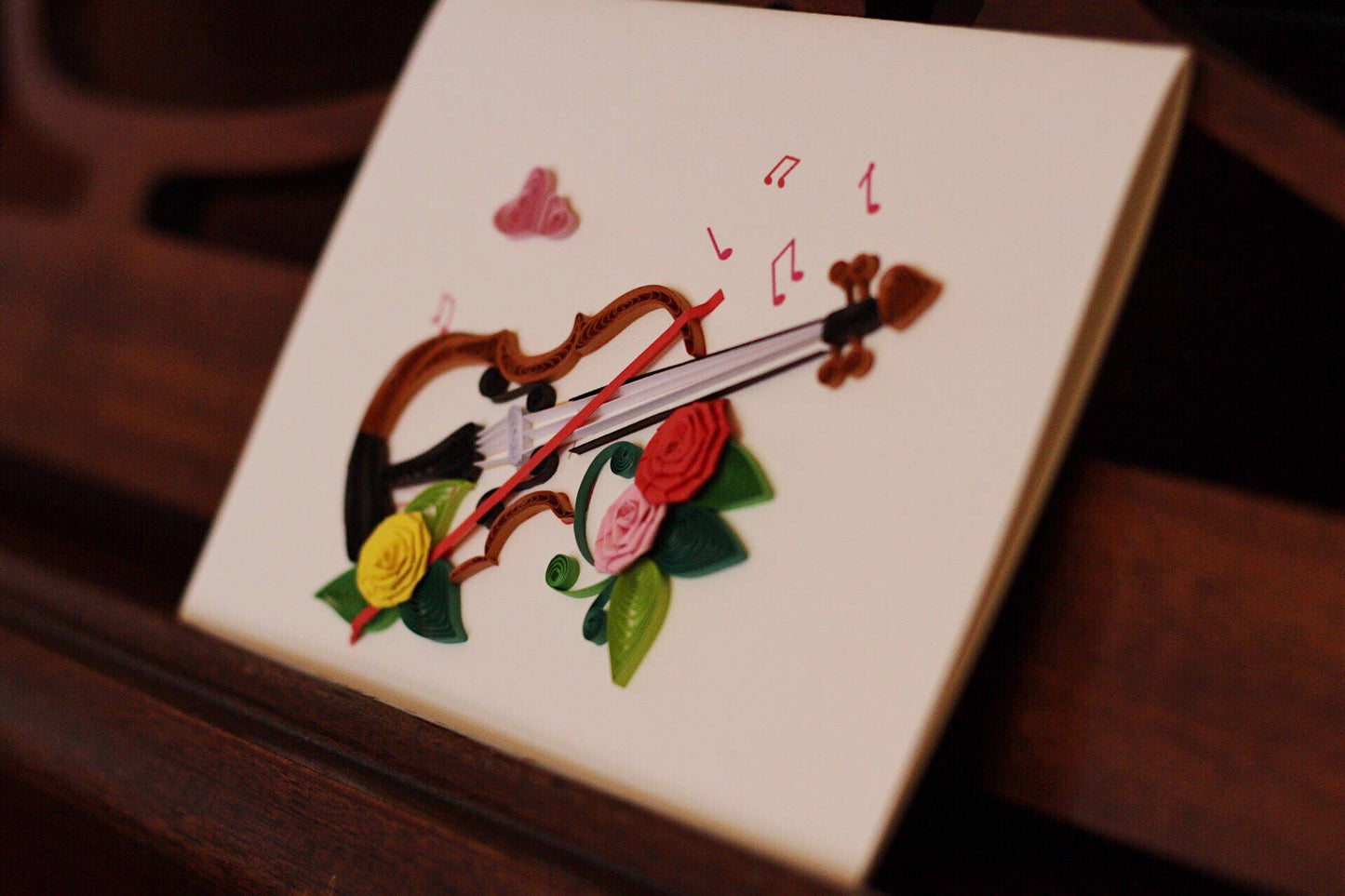 Greeting Card - Quill Viva la Violin