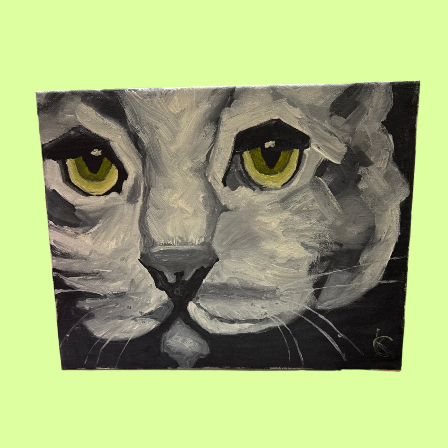 *Art - Oil on Canvas - Charcol Cat