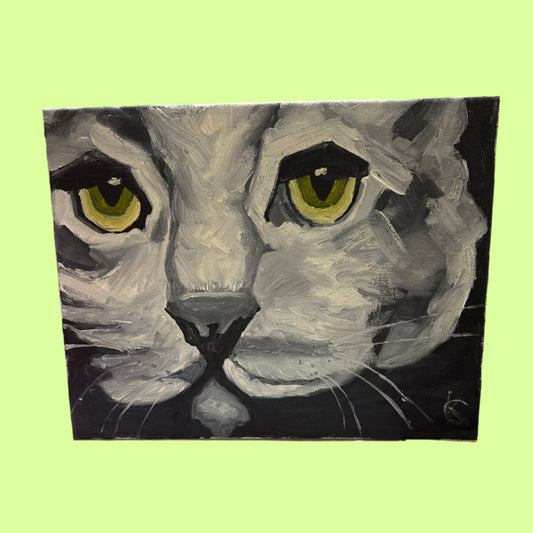 *Art - Oil on Canvas - Charcol Cat