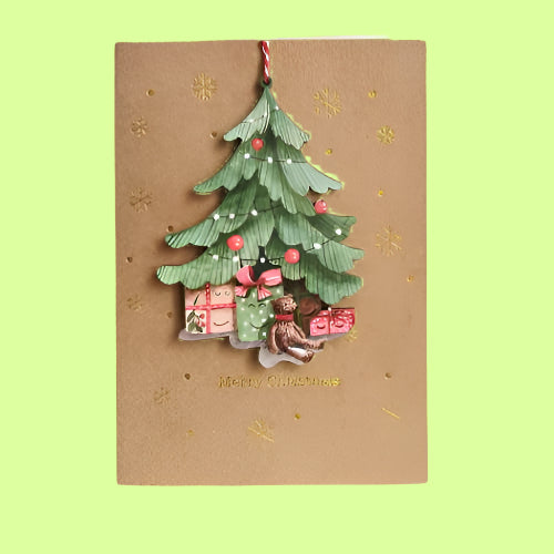 Greeting Card - Wood ornament - Tree