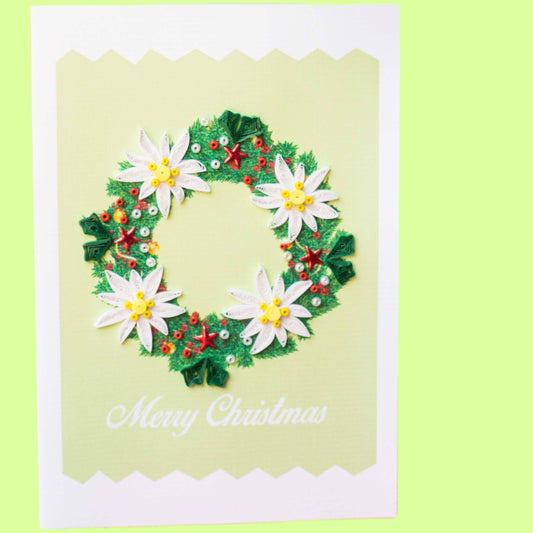 Greeeting Card - Quill Christmas Wreath