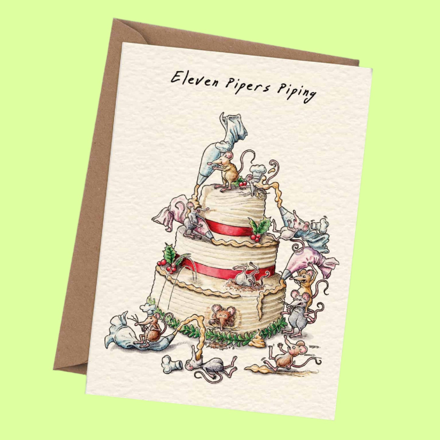 Greeting Card - Eleven Pipers Piping