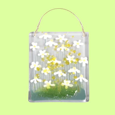 Token - Handmade Fused Glass - Daisy