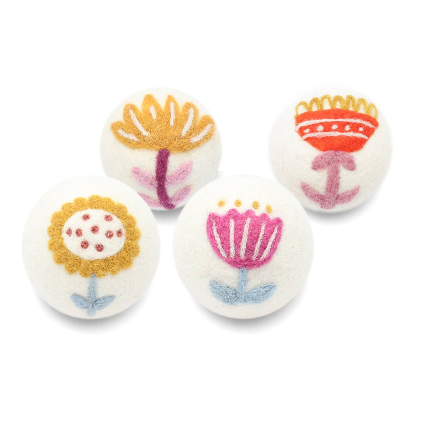Flowers: Eco Wool Dryer Balls Fair-Trade: Yellow/Blue