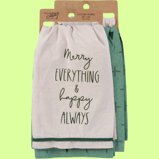 Kitchen Towel - Set 2 Merry Everything & Happy Always