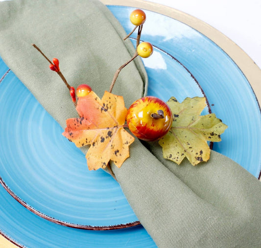 Napin Rings - Set 6 - fall leaves, berries, apples