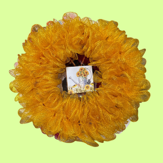 *Wreath - Yellow/Gold w sunflowers by Bear