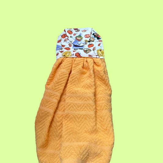 Hand Towel - Handmade by Rosemary - Pumpkin & Bears orange