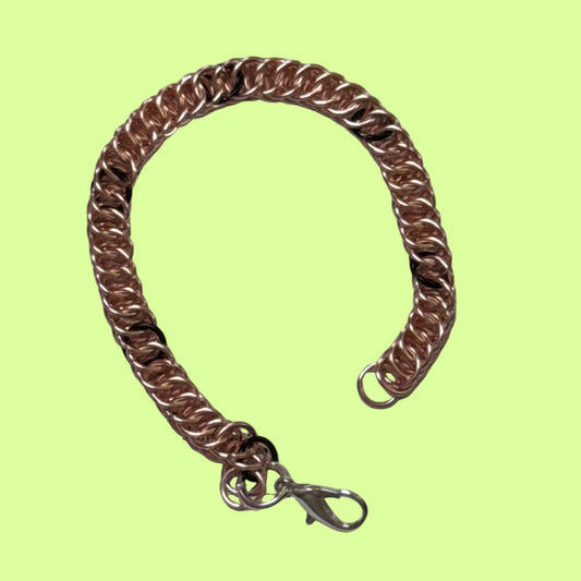 Bracelet - Chainmaille Rose gold w black
