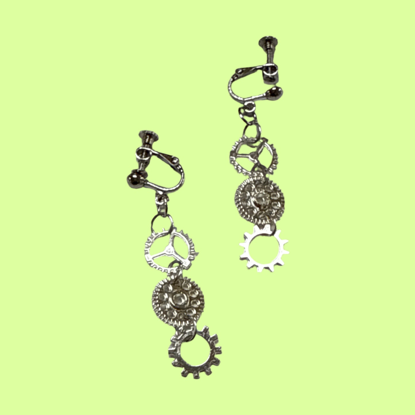 Earrings - m. mini cogs clip-ons