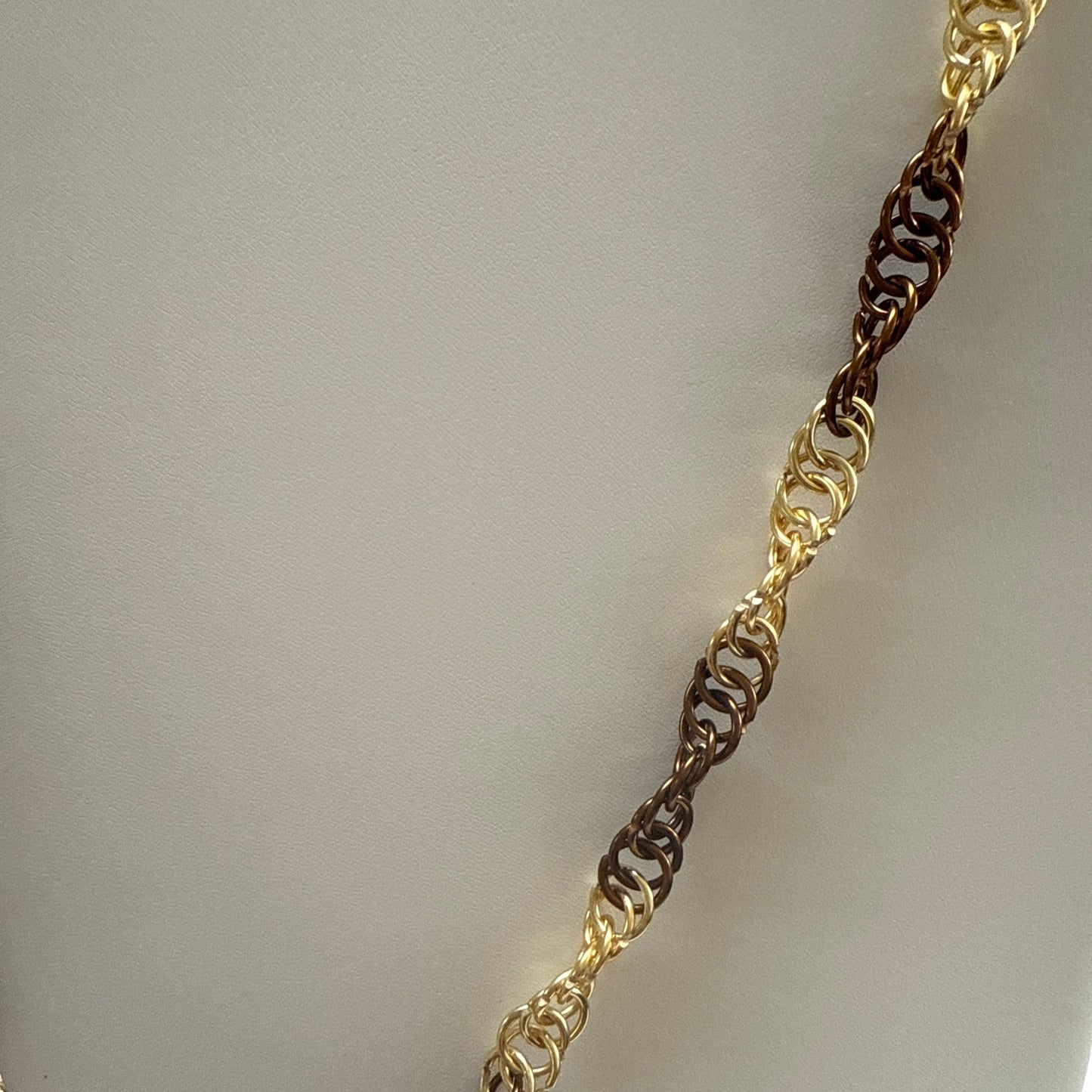 Necklace - Choc/Gold DNA by McNorcan Creations