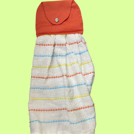 Hand Towel - Handmade by Rosemary - Block Coral
