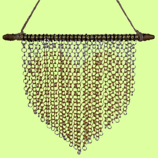 Art - Chainmaille Gold Heart / Silver