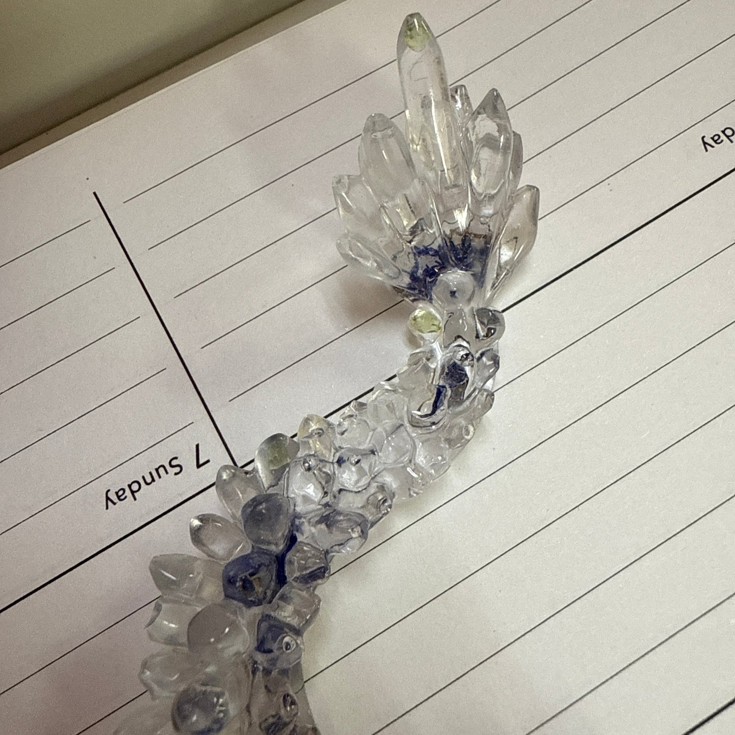 Figurine - Handmade by Erin resin dragon clear/blue