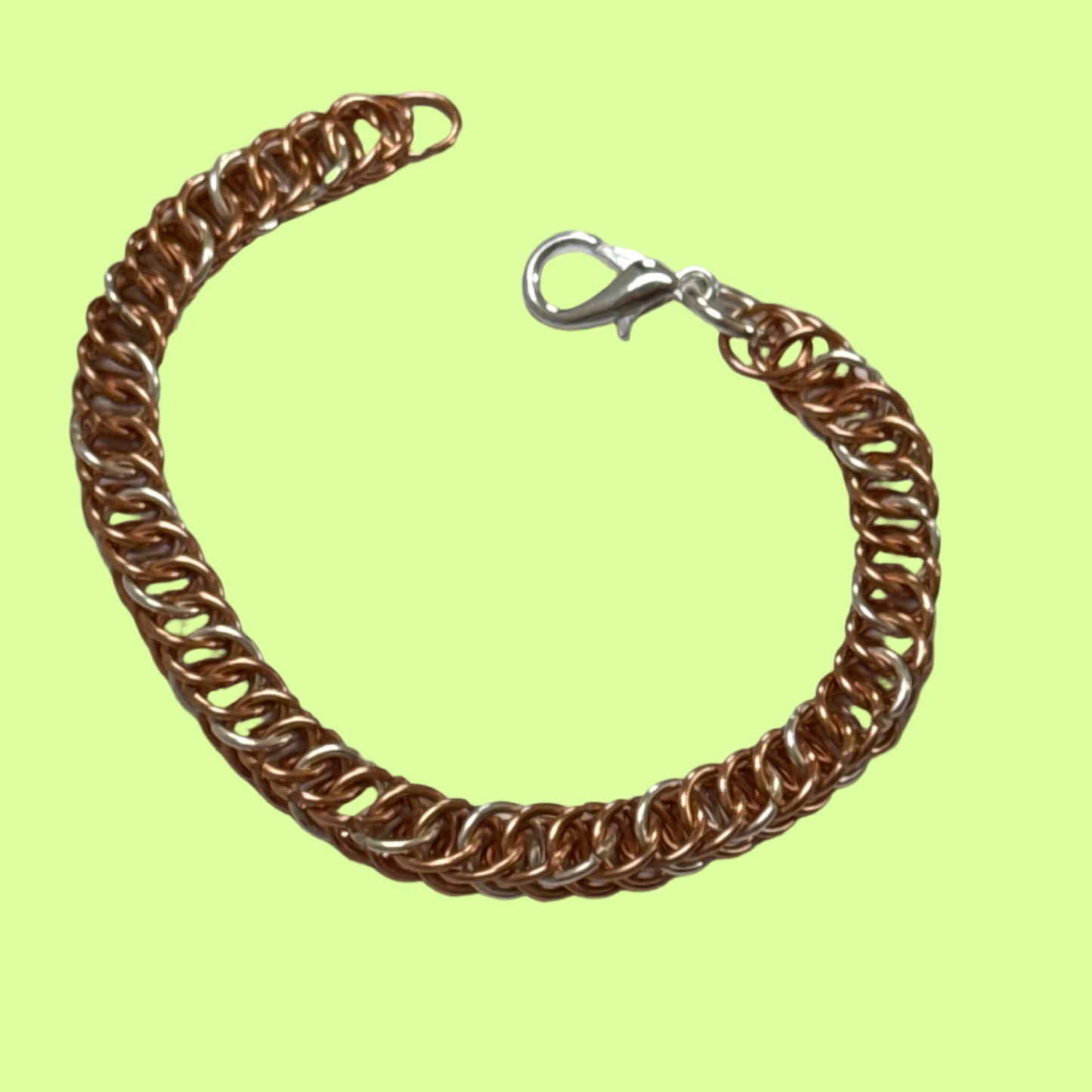 Bracelet - Chainmaille copper w silver