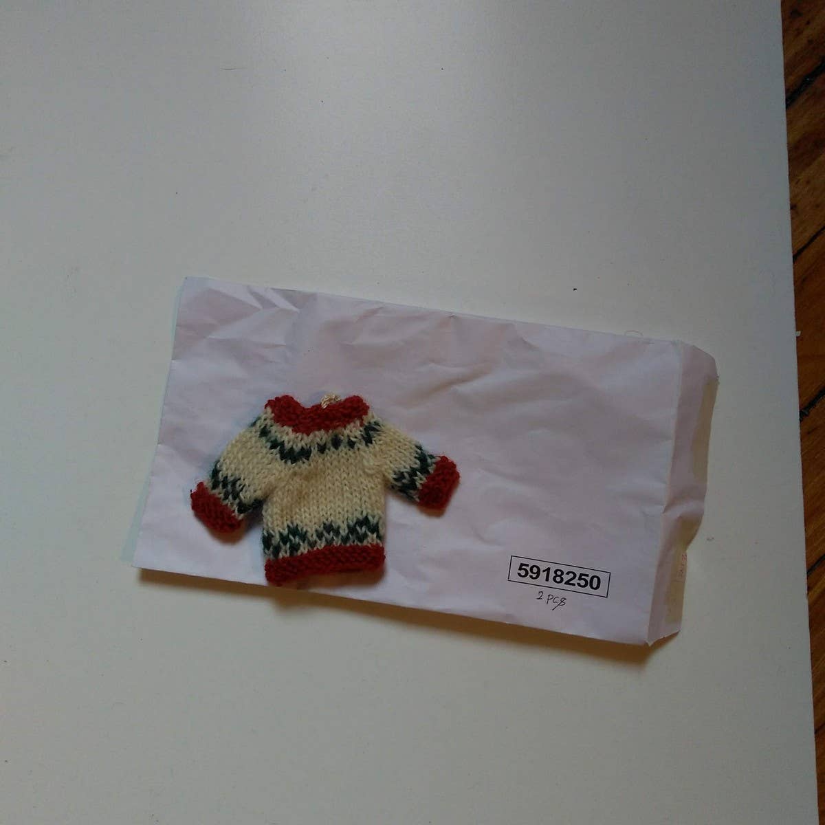 Hand Knitted Sweater Ornament