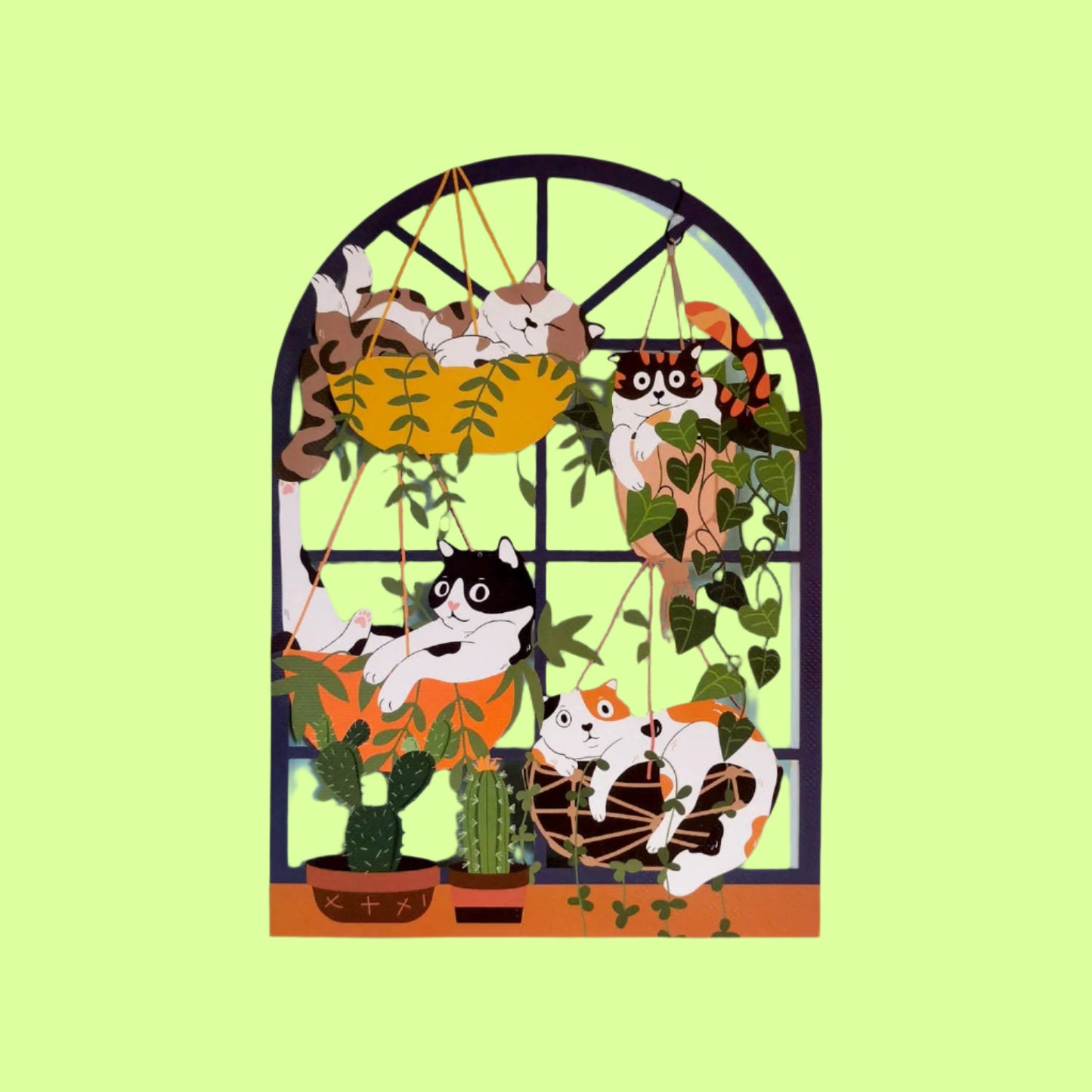 Greeting Card - Cats hanging around