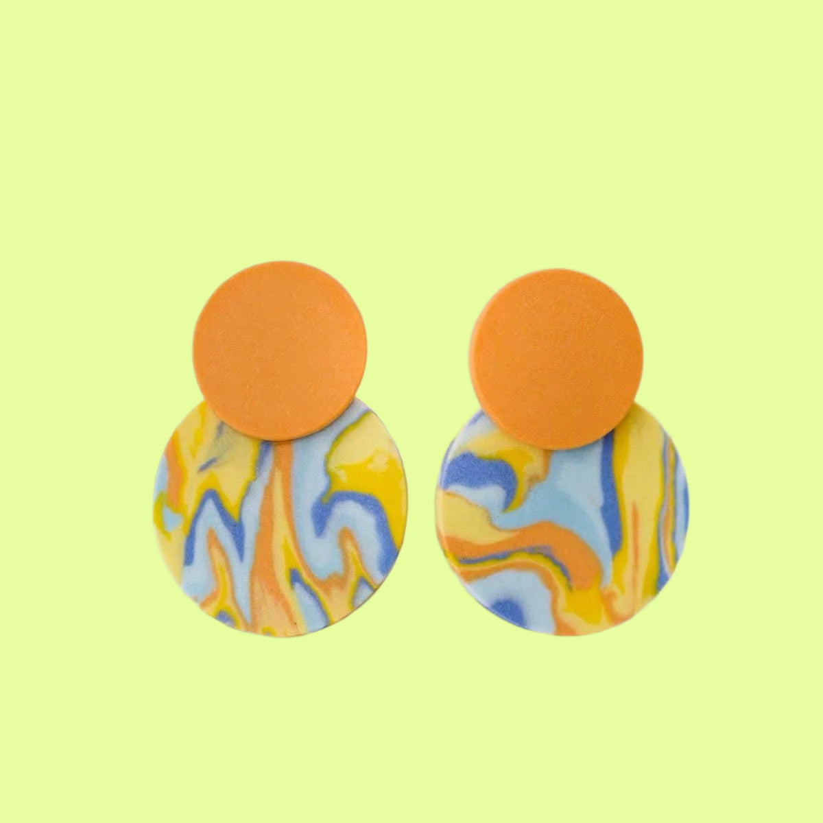 Orange fever- statement handmade jewellery porcelain earring