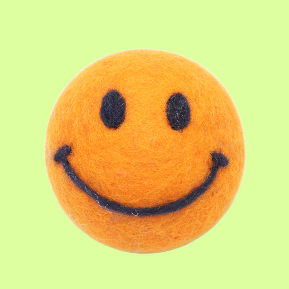 Eco Wool Dryer Balls Fair-Trade: Orange smiley face