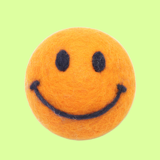 Eco Wool Dryer Balls Fair-Trade: Orange smiley face