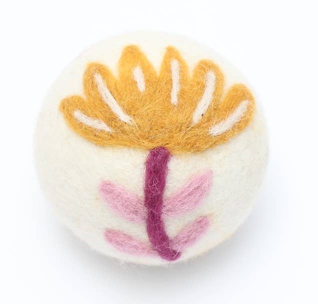 Flowers: Eco Wool Dryer Balls Fair-Trade: Yellow/Blue