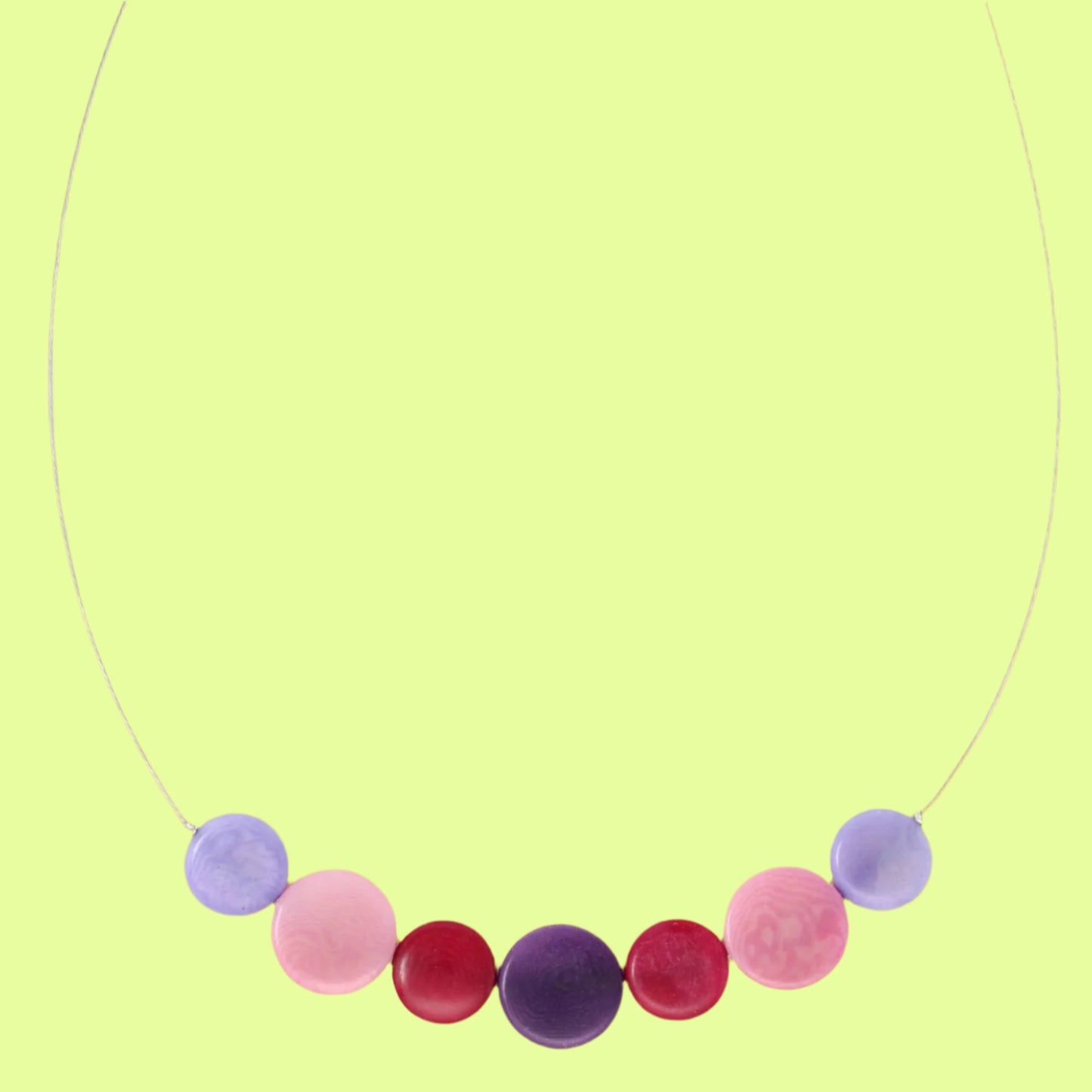 Necklace - Necklace Tagua Dots Lilac/Pink/Fuchsia