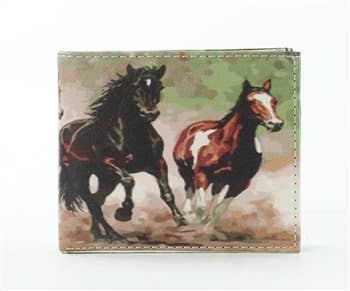 Wallet - Wild Horses Vegan Leather Bi-Fold