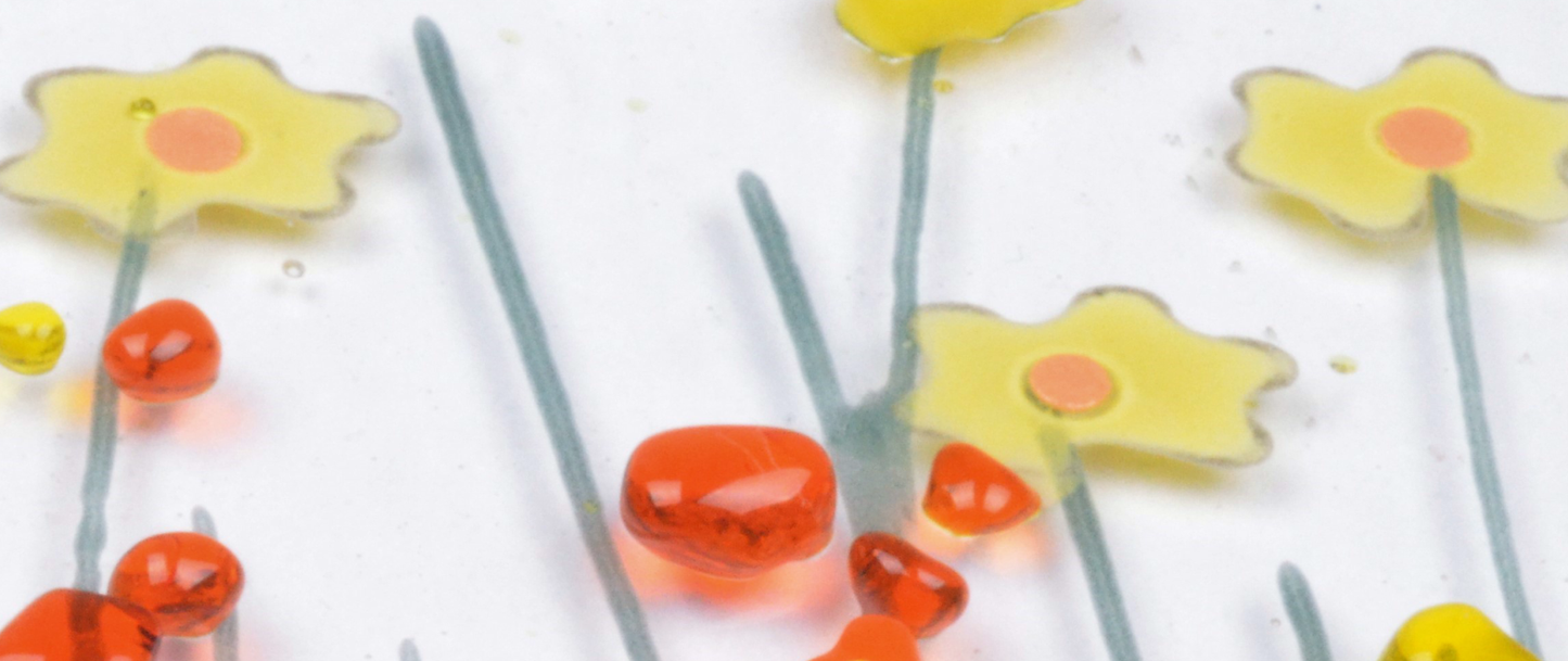 Greeting Card - Handmade Fused Glass -  daffodil