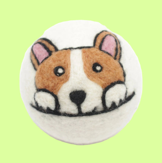 Eco Wool Dryer Balls Fair-Trade: Corgi Pink ears