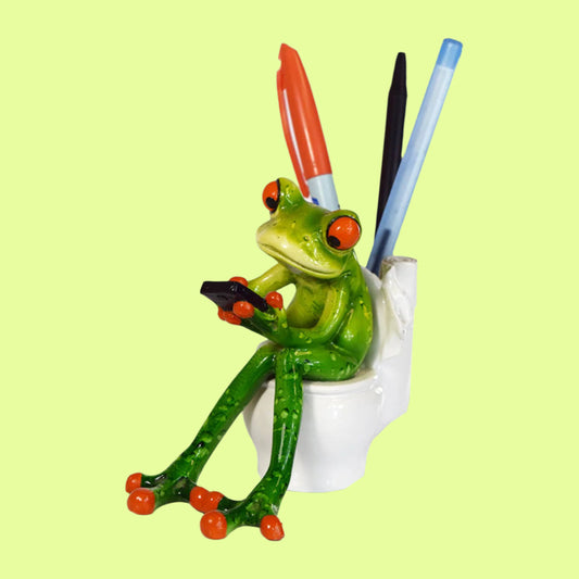 Pen Holder - Bathroom Frog Pen Holder
