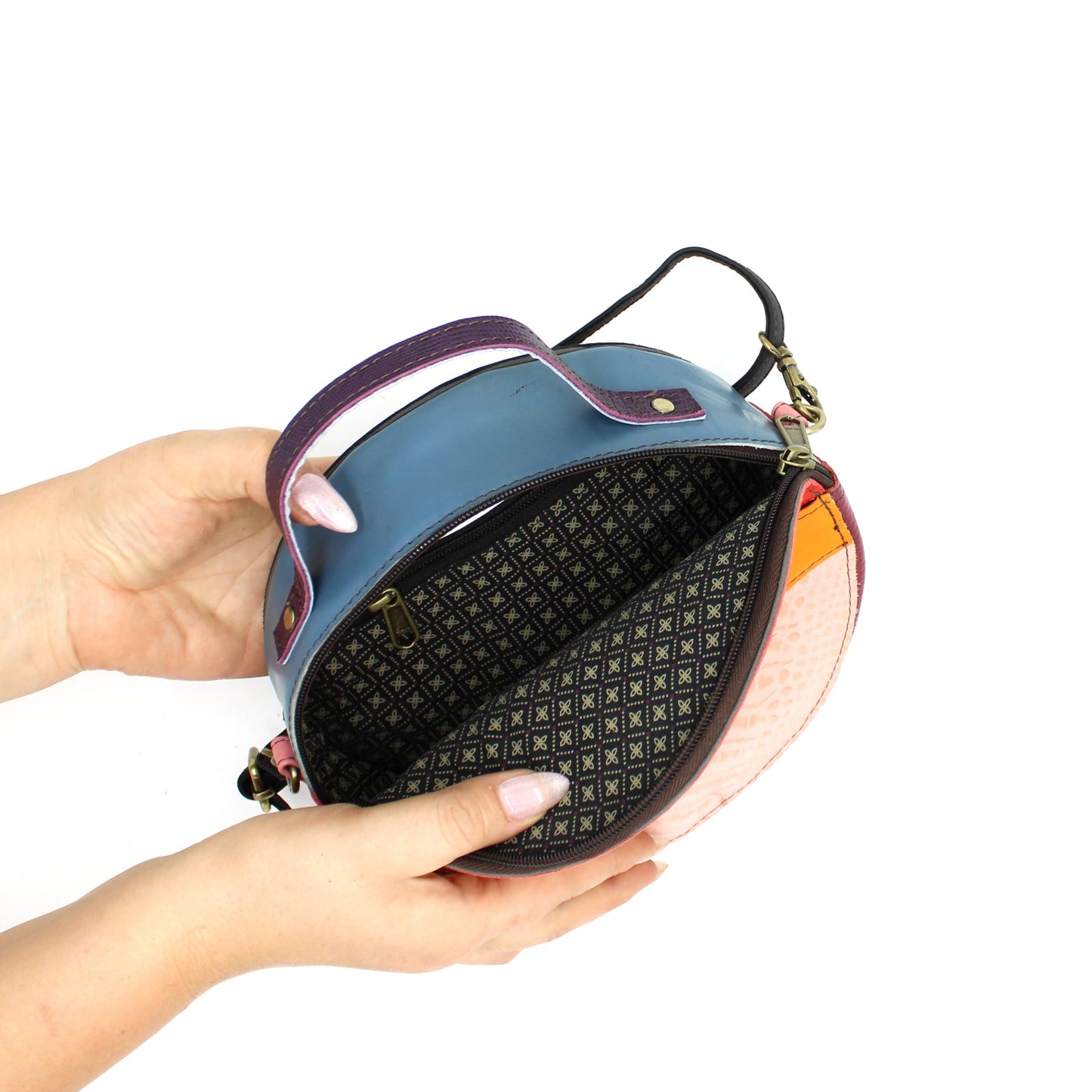 Bag - Hera Plain Crossbody Rnd bk/bl/coral/yw
