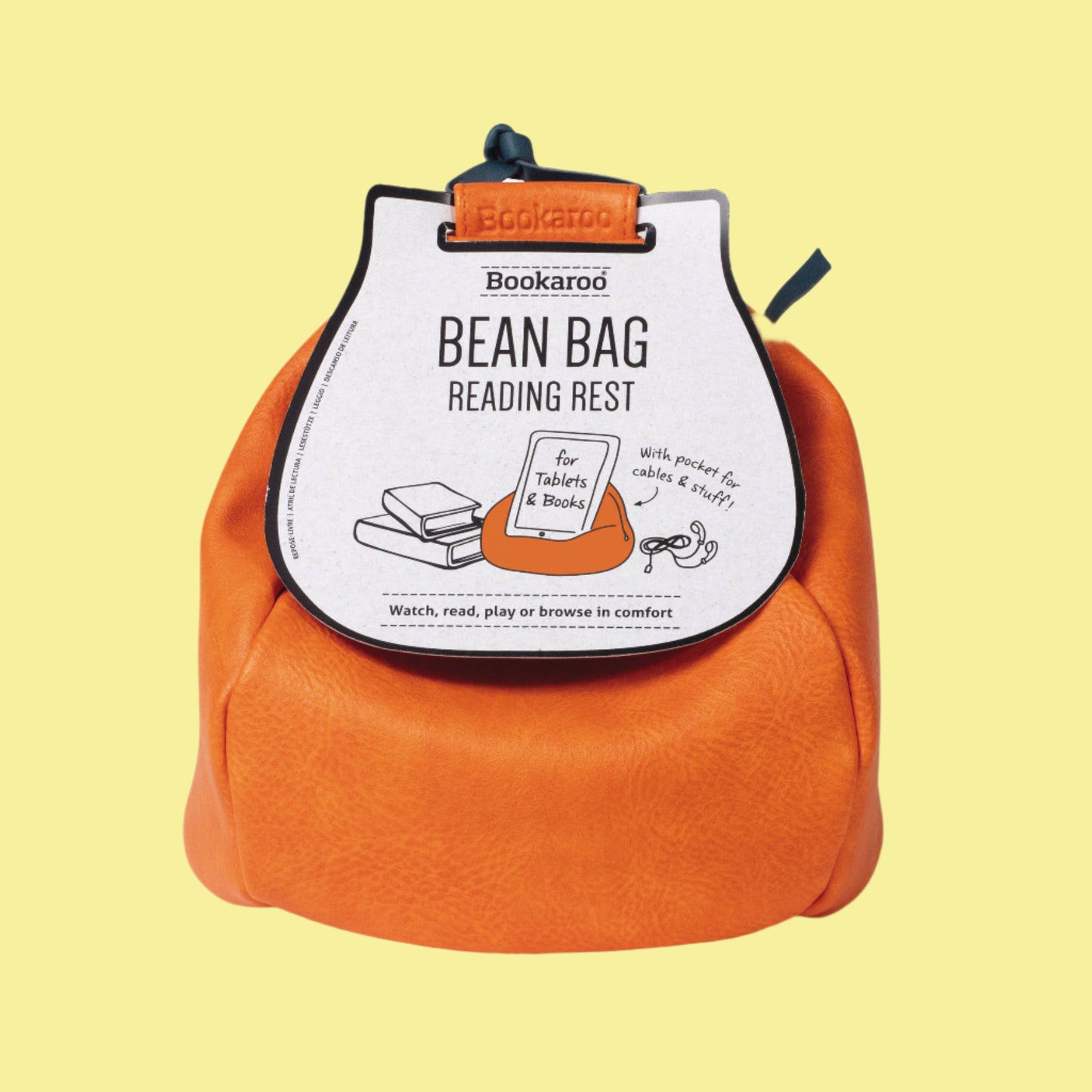 Bookaroo Bean Bag Reading Rest: Orange and Teal