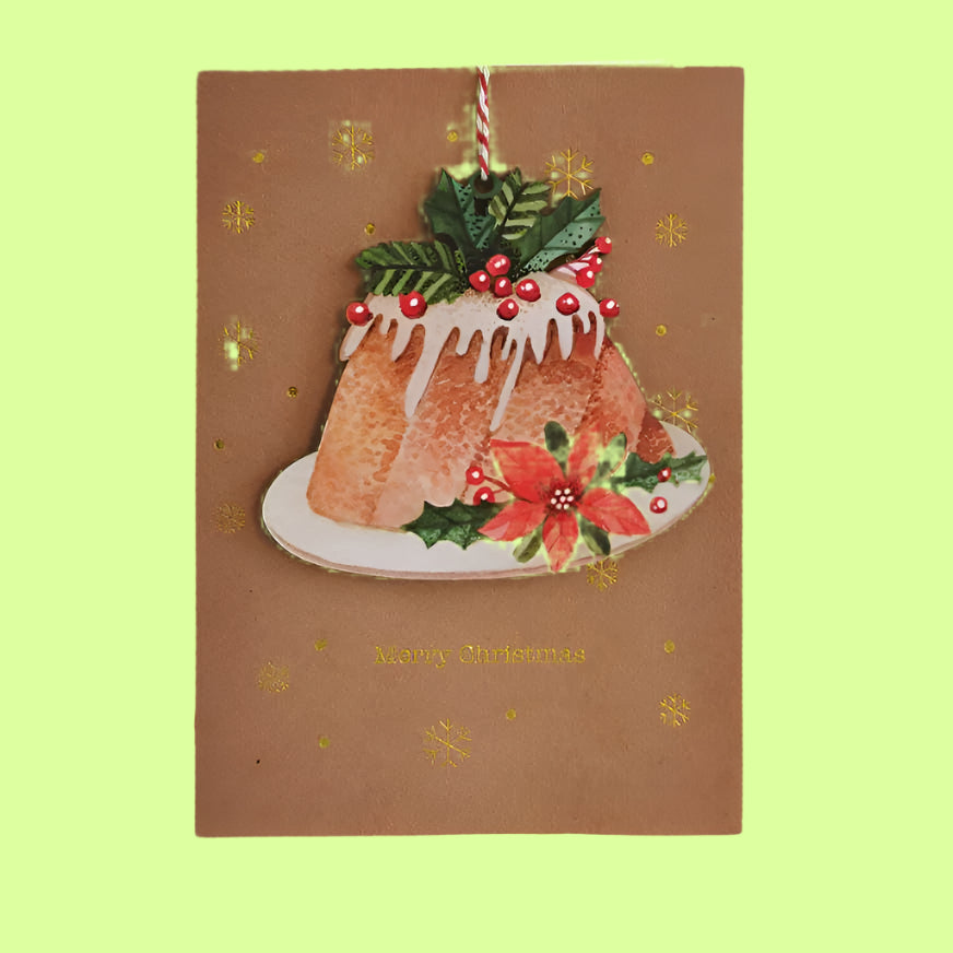 Greeting Card - Wood ornament-PUDDING