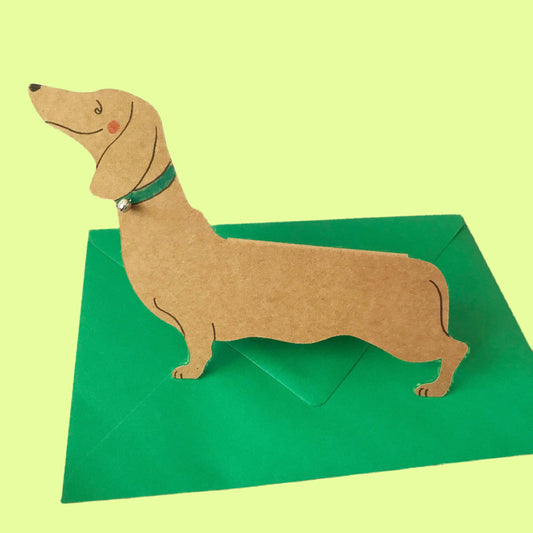 Greeting Card - Sausage dog standing