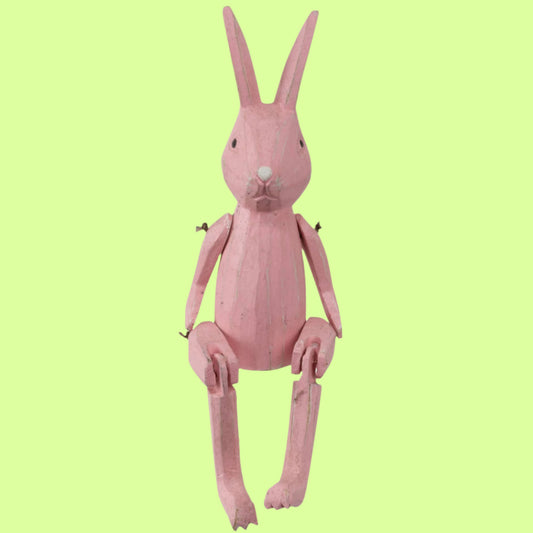 Figurine - sitting pink bunny