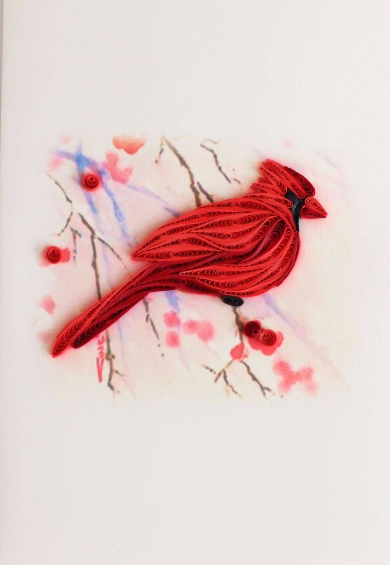 Greeting Card - Quill Cardinal (Mini)