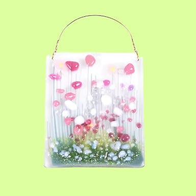 Token - handmade fused glass Blooming