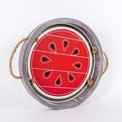 Tray - Rnd Wood Watermelon 12"