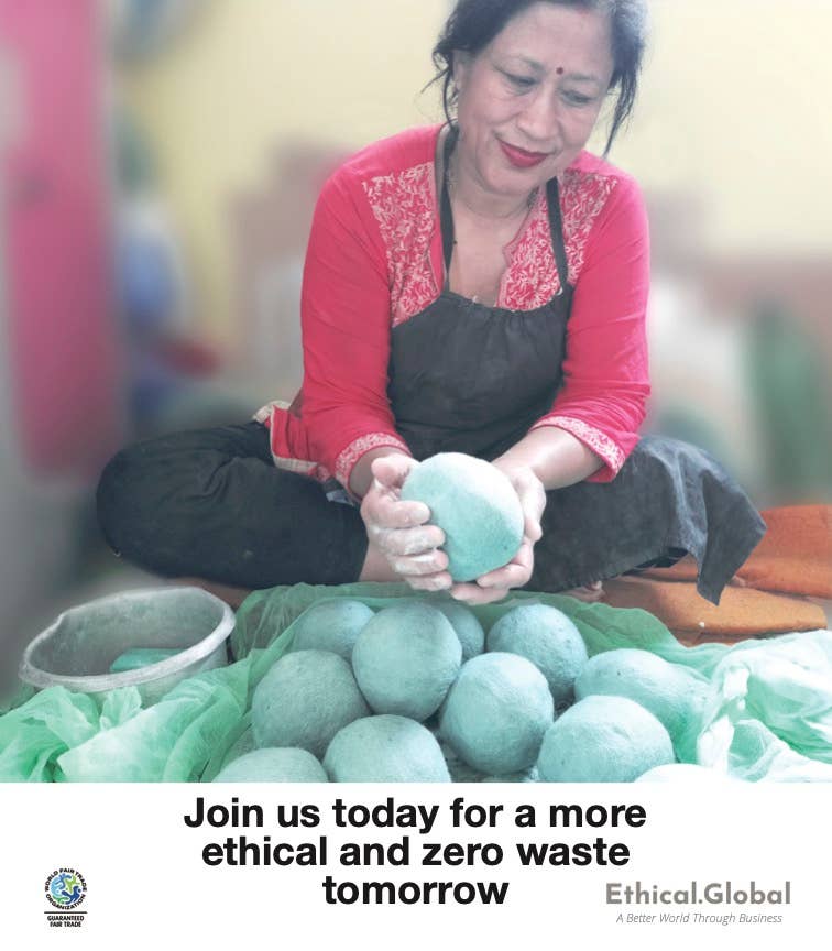 Eco Wool Dryer Balls Fair Trade: Heart dots