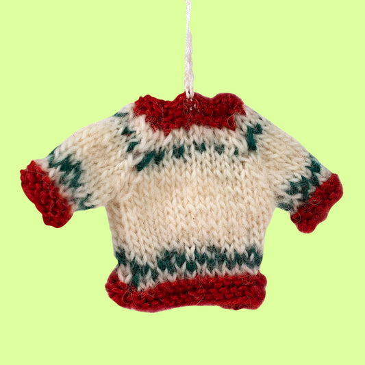 Hand Knitted Sweater Ornament